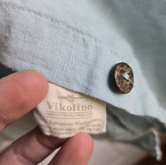 Linen button down, Vikolino, European linen, XL,  light blue - Picture 4 of 5